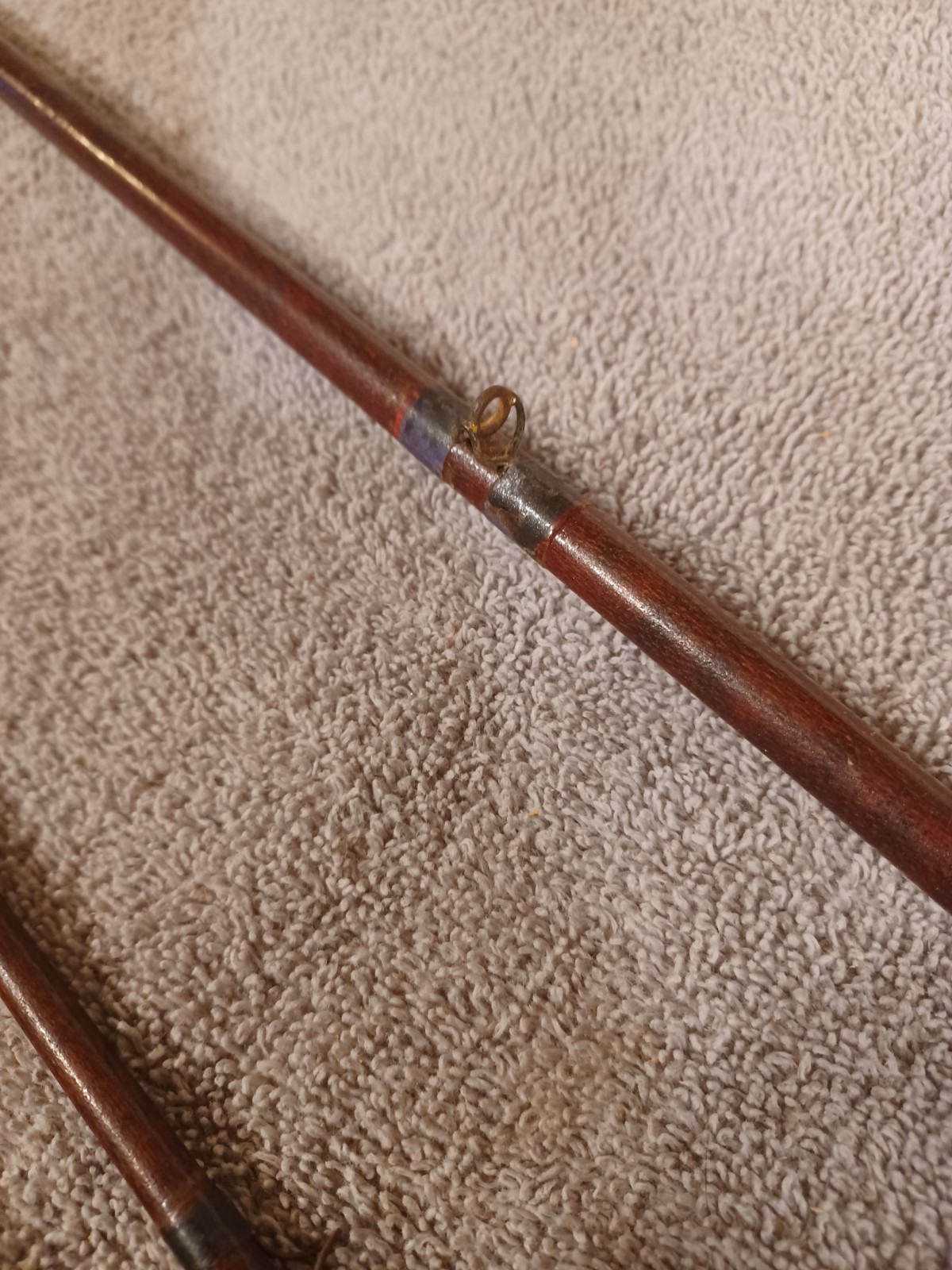 Vintage Montague Holloglass 8 1/2 FT 2 Piece Fly Fish Rod. missing one eye.
