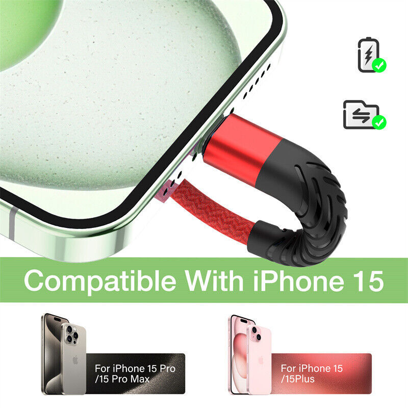 Braided USB C Type C Fast Charging Data Cable Cord for iPhone 15 Pro Max 15 lot