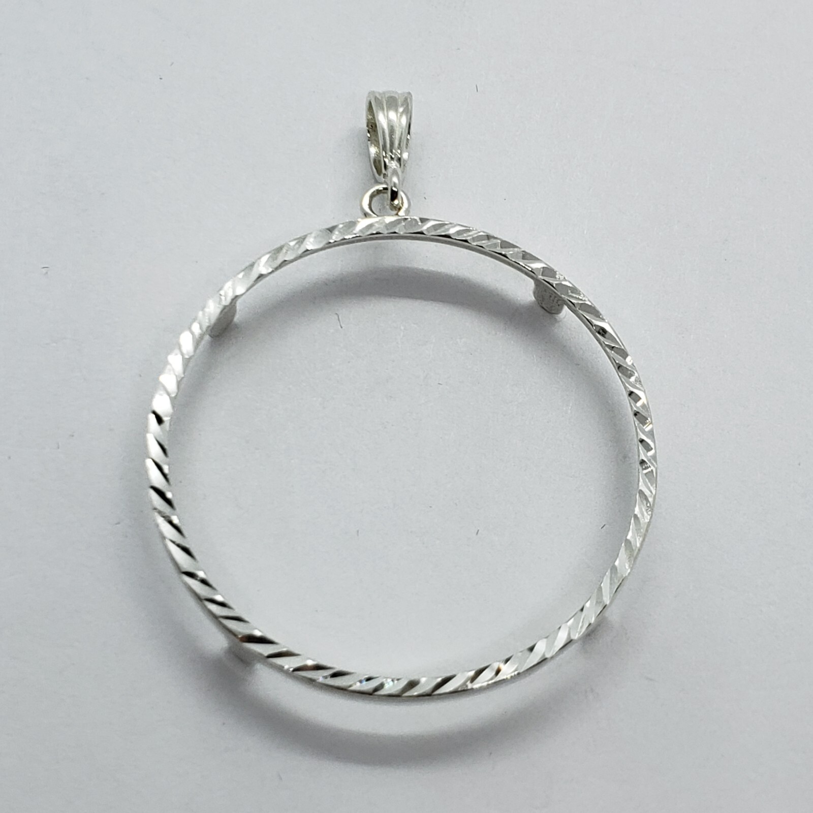 Sterling Silver 1 Onza Plata Libertad 36 mm Coins Bezel Prong Back Diamond Cut