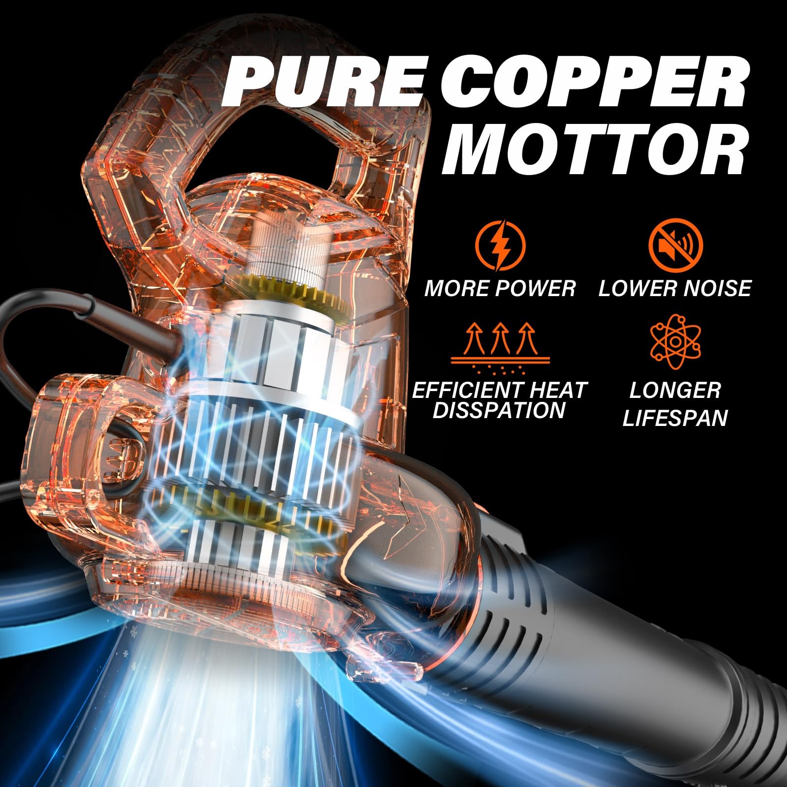 MAXLANDER Leaf Blower Corded, 7-AMP 350CFM/155MPH Electric Orange & Black