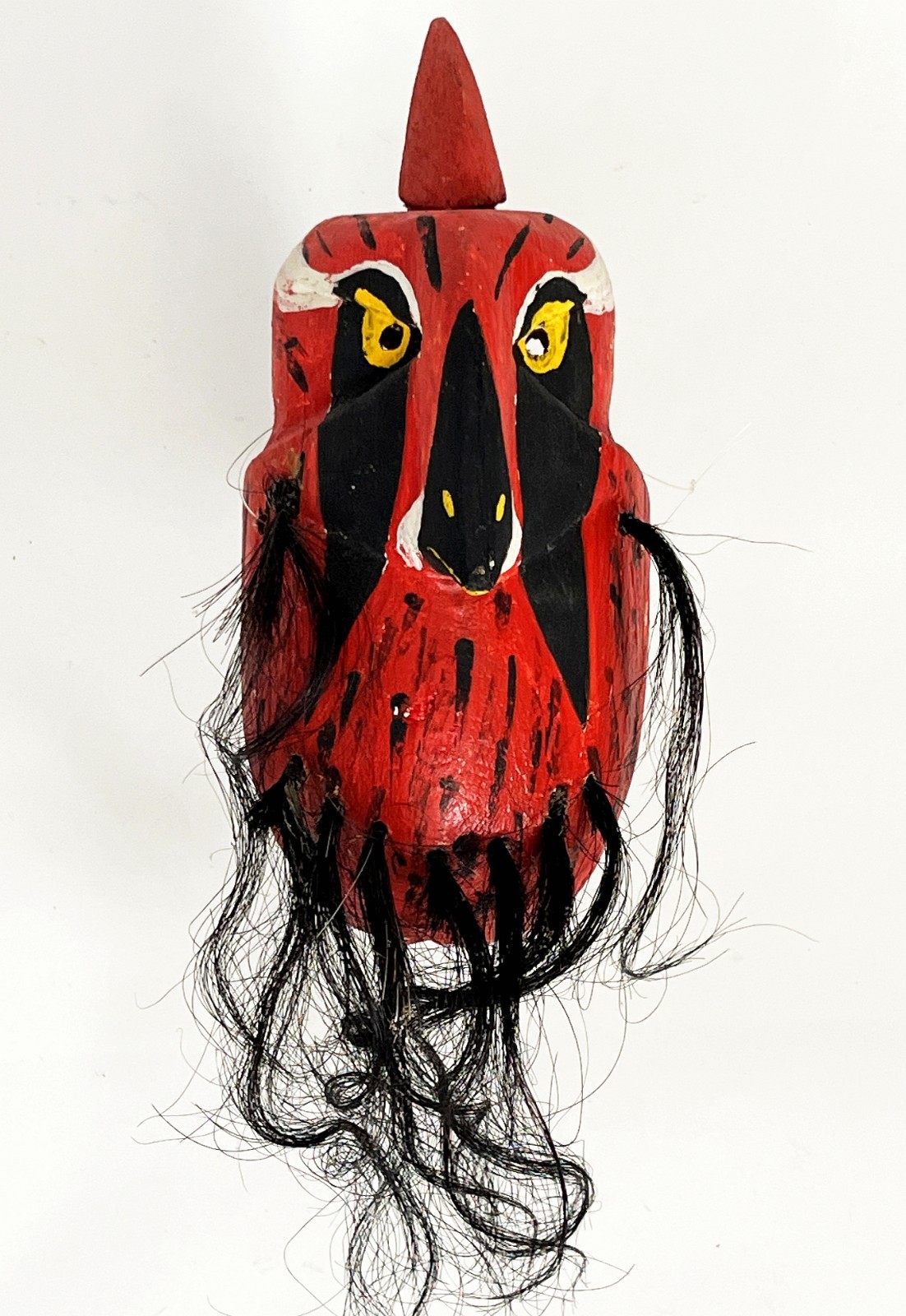 MAYO PASCOLA YAQUI FOLK ART ETHNOGRAPHIC CARVED WOOD OWL BIRD DANCE MASK SONORA