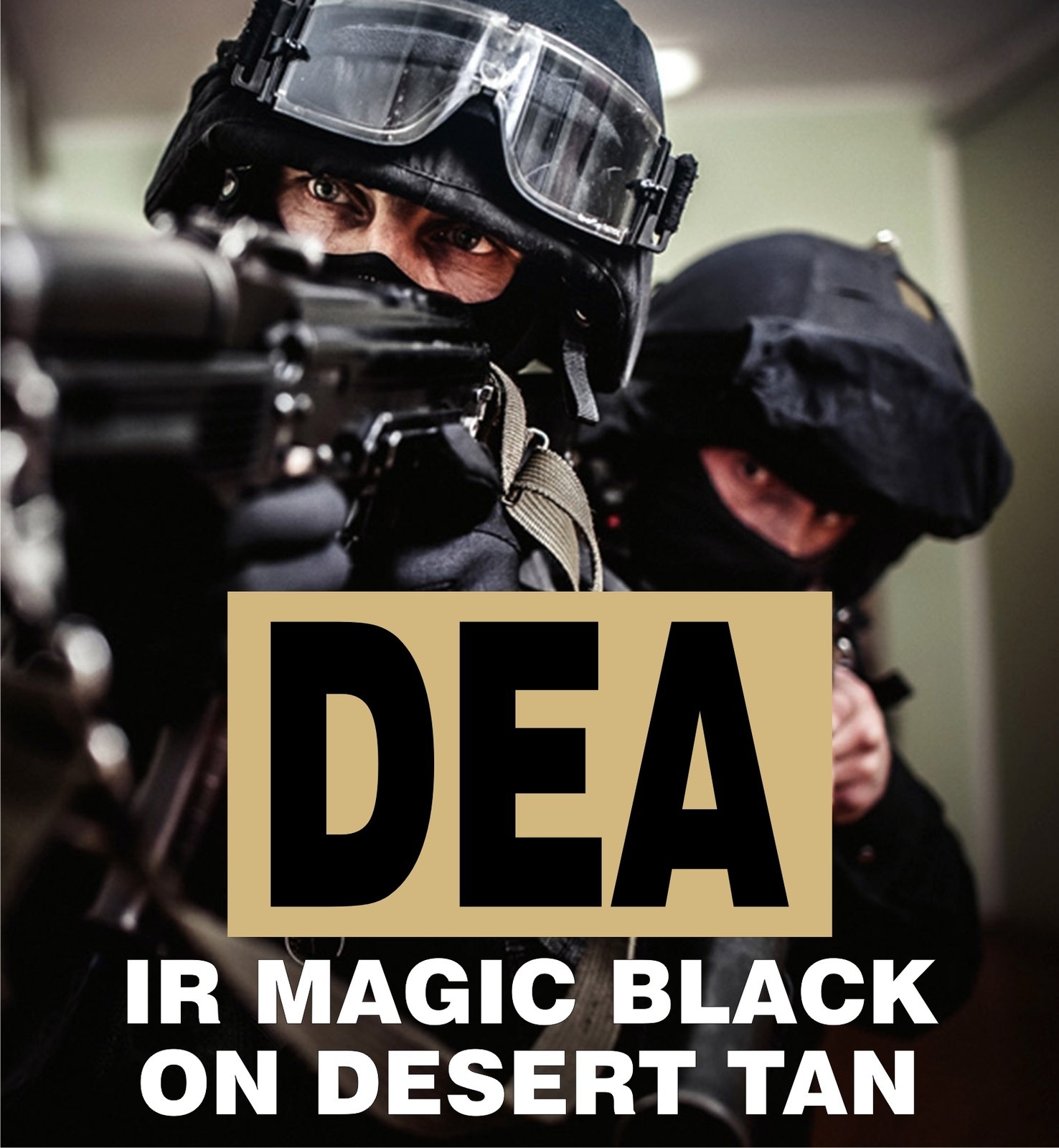 DEA IR MAGIC BLACK ON TAN solasX PATCH 2nd 3.5"X2" WITH VELCRO® BRAND FASTENER
