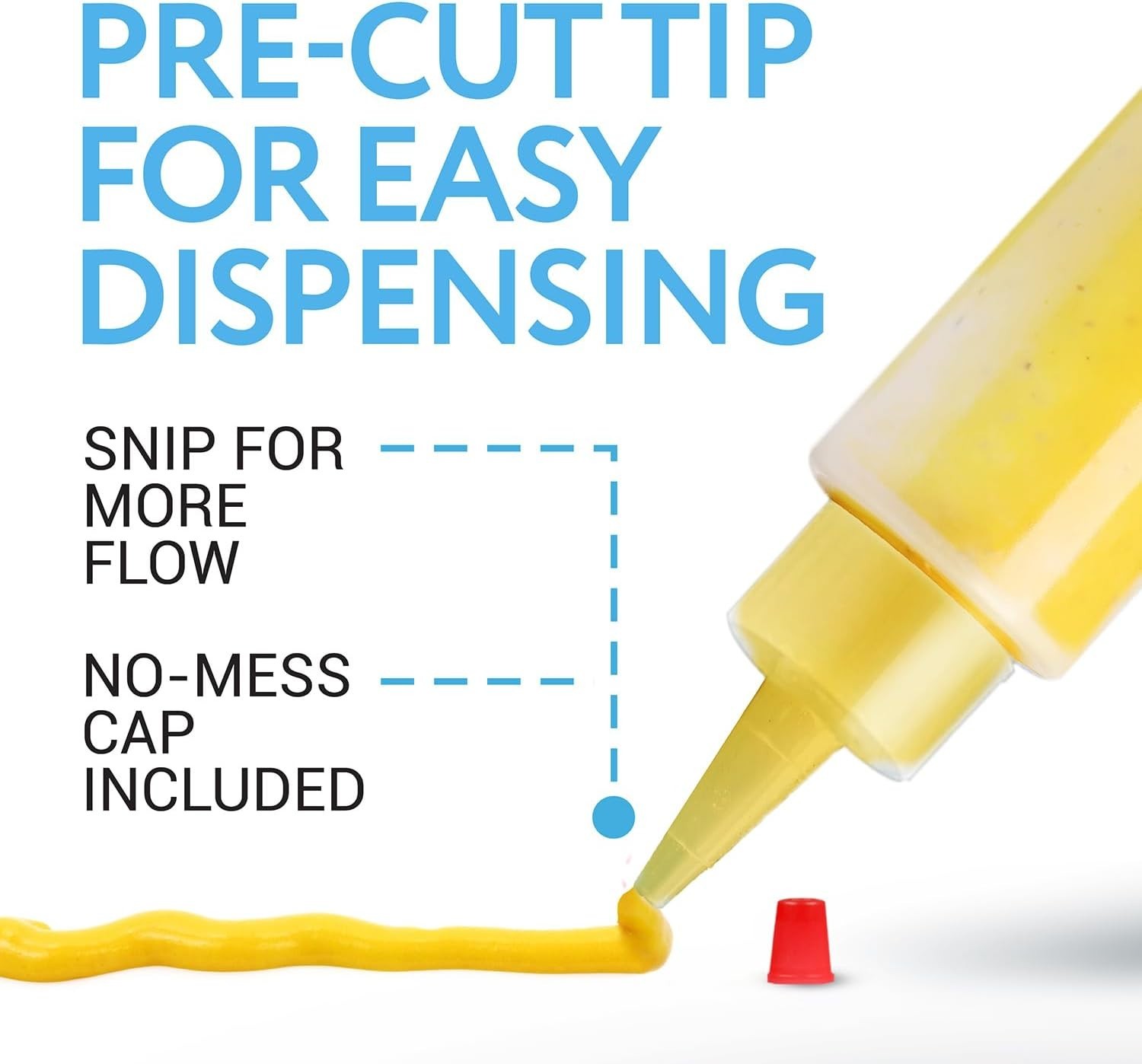 Plastic Squeeze Bottles - 4 Oz, Pack of 8, Clear - Mini Squeeze Bottles for S...