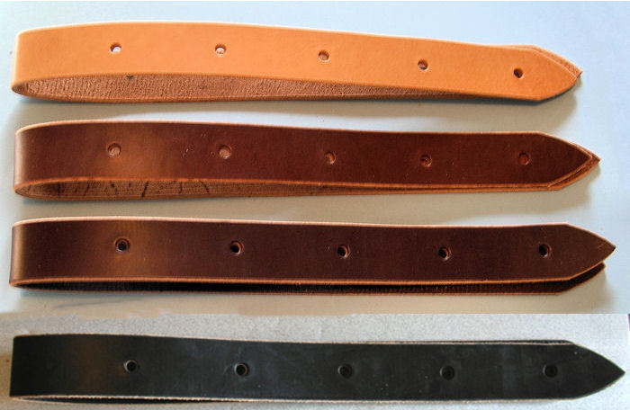 Amish made Latigo Genuine Leather 3-foot OFF BILLET Cinch Strap DARK OIL BROWN