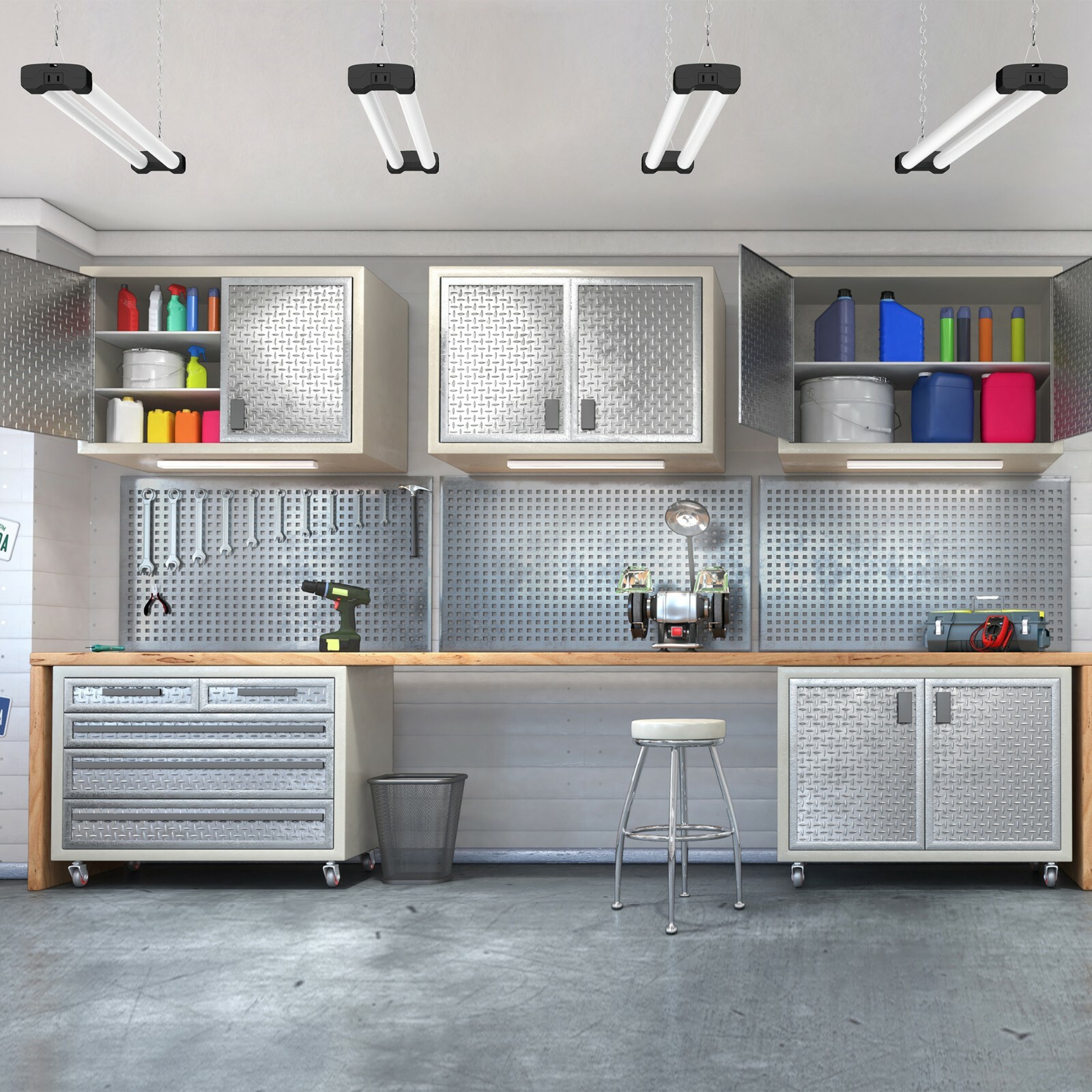 4 FT Linkable LED Shop Light 40W 5000K Bright Daylight 4000 Lumens Inline Switch