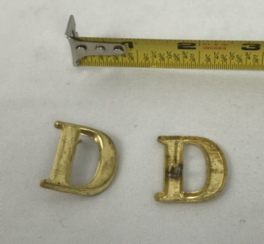 Hat Brass - 1 Inch Company Letter "D"