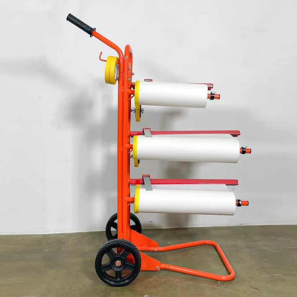Portable Slimline Masking Paper Machine Dispenser -Stand Holds Multiple Rolls