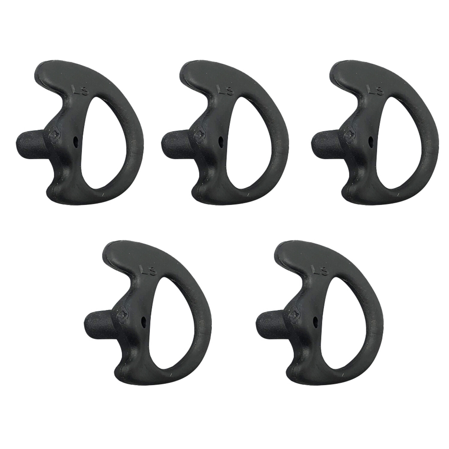 5 Pair S Left & Right Earbud Earmold for Earpiece Acoustic Tube Radio Black