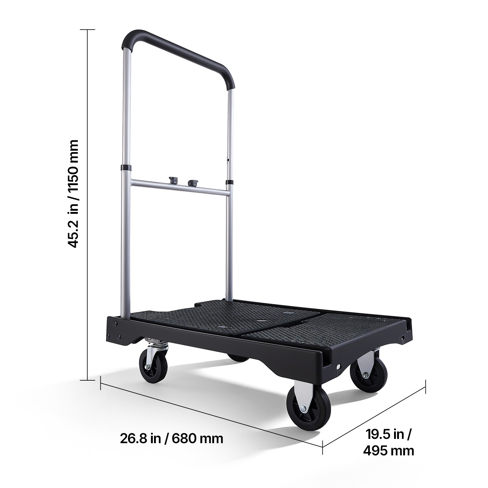 Uimoso Foldable Push Cart Dolly 330 lbs Capacity Folding Hand Truck with Wheels