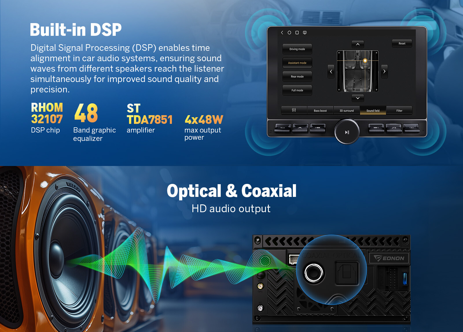 UX6K PRO MAX 2 DIN Android 13 8+128GB 10.1" QLED Car Stereo GPS CarPlay Radio 4G