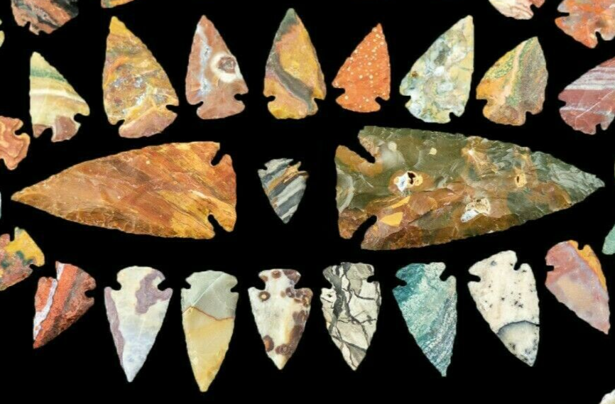 ** 52 pc lot Flint Arrowhead Ohio Collection Project Spear Points Knife Blade **