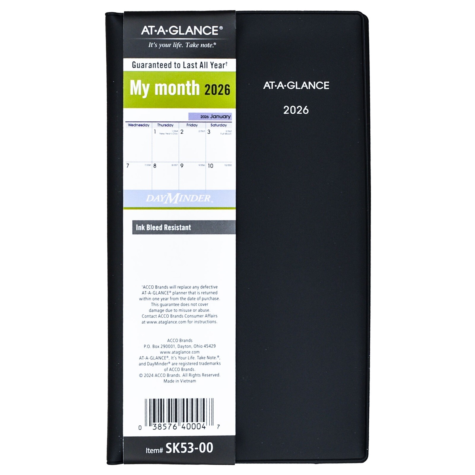 2026 At-A-Glance DayMinder SK53-00 Monthly Pocket Planner, 3-1/2 x 6"