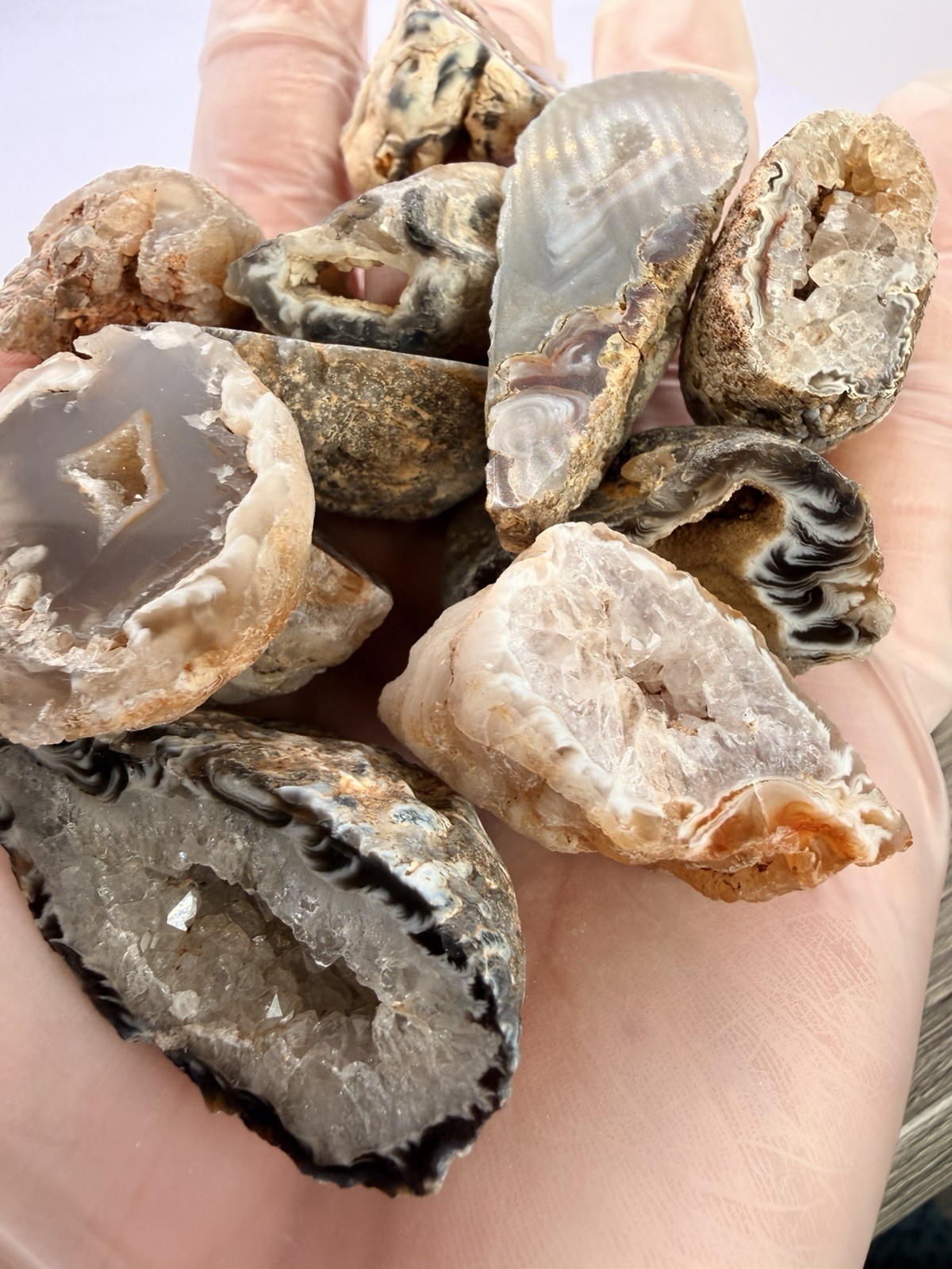 Rare Mini Occo Geodes from Brazil – Half lb Bulk Lot (9-12 Pieces)