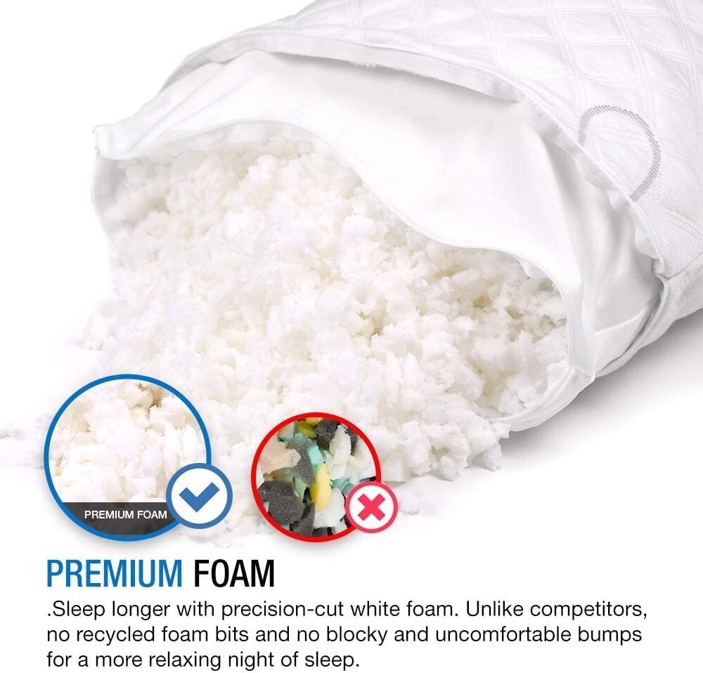 WonderSleep Dream Rite Shredded Memory Foam Pillow - Queen Size, 1 Pack