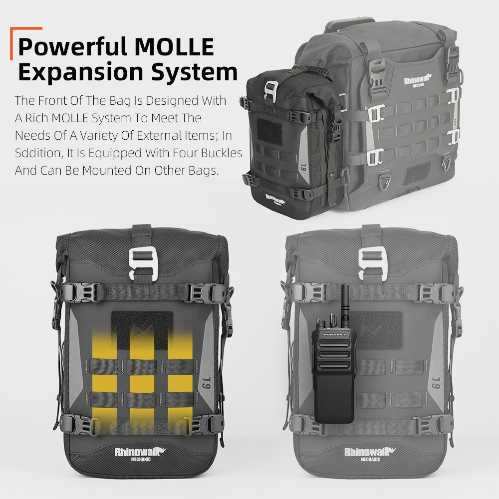 Rhinowalk Motorcycle Crash Bar Bag Waterproof 6L PESupport Board Luggage Storage