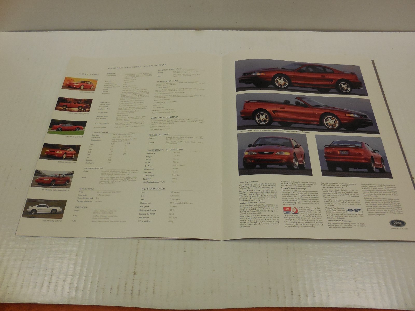 1996 Mustang Cobra SVT,Ford Dealership Showroom Catalog Sales Brochure