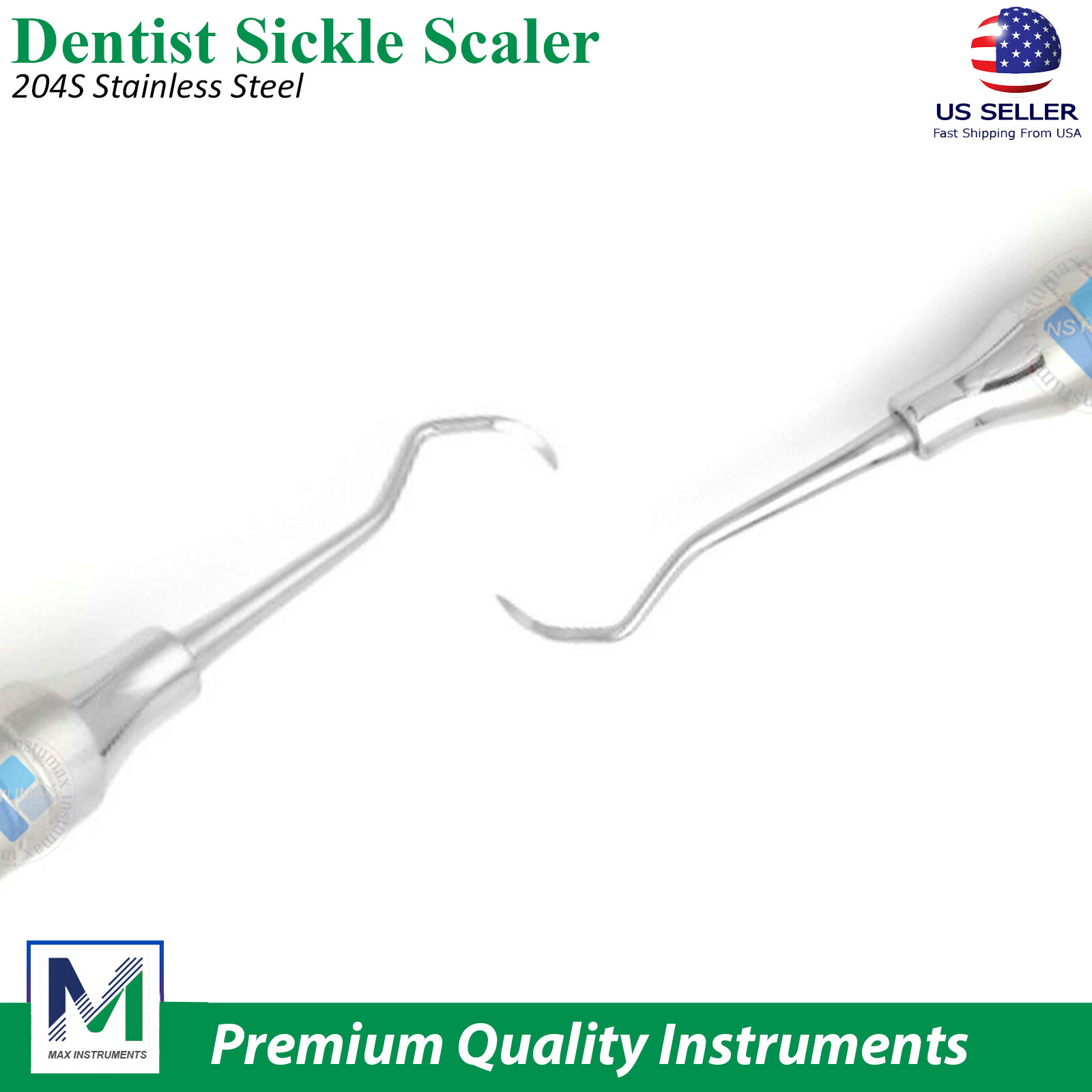 Sickle Scaler 204S Dental Hand Instruments Pro Periodontal Hygiene Pick Tool New