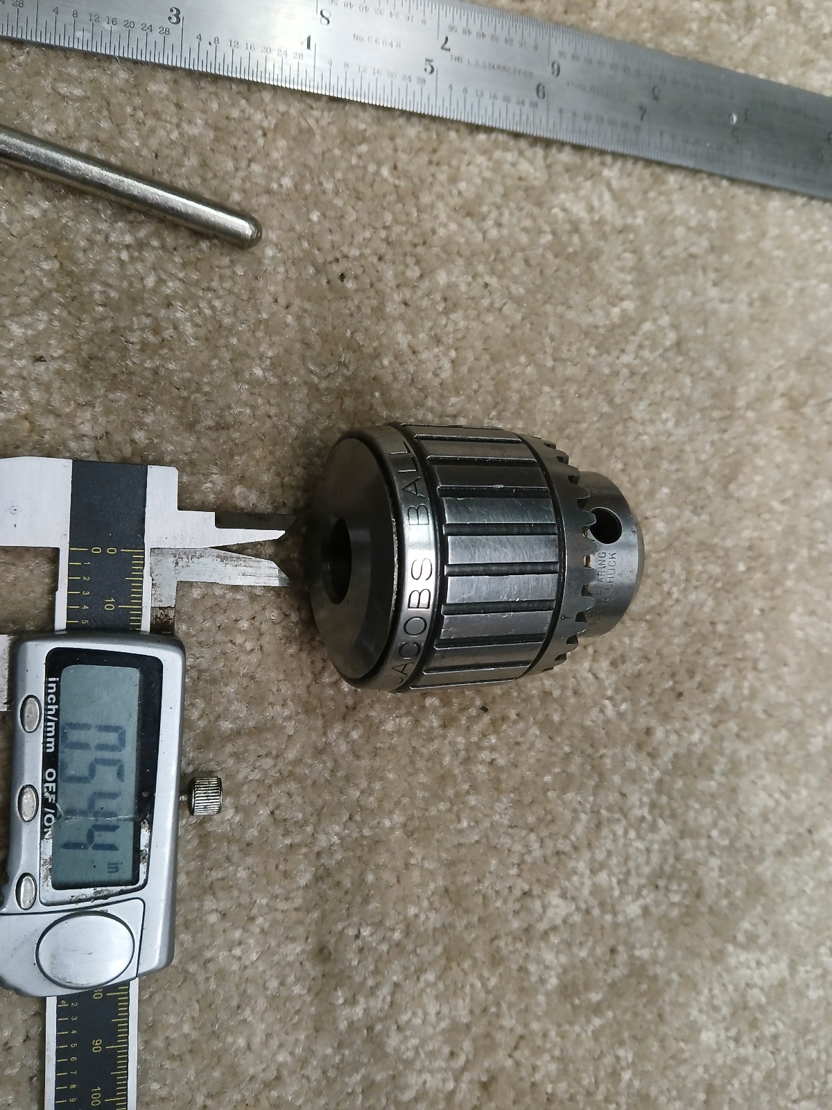 JACOBS 11N BALL BEARING SUPER DRILL CHUCK 0-3/8" 0-10mm CAP JACOBS TAPER #2 JT2