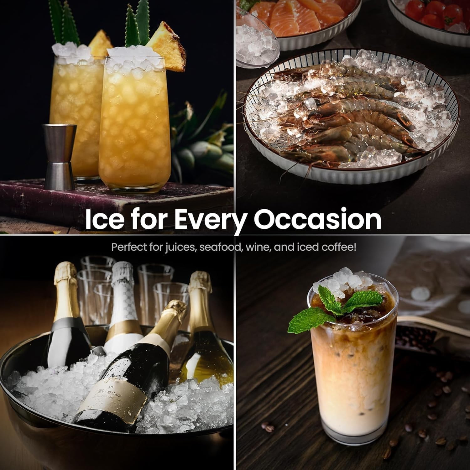 Ice Makers Countertop,Portable Ice Machine with Crushed Ice, 35lbs/Day