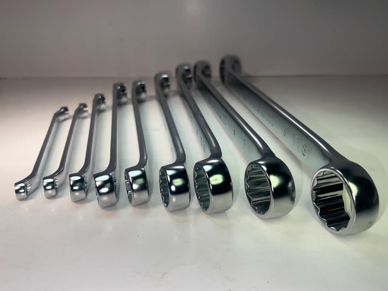 NEW Facom 56L Series 9pc 10° Offset LONG Box End SAE Wrench Set 5/16" to 1-1/4"