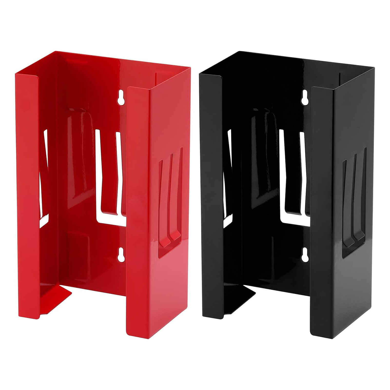 2PCS Magnetic Glove/Tissue Dispenser Black & Red 8LBS Glove Dispenser Wall Mount