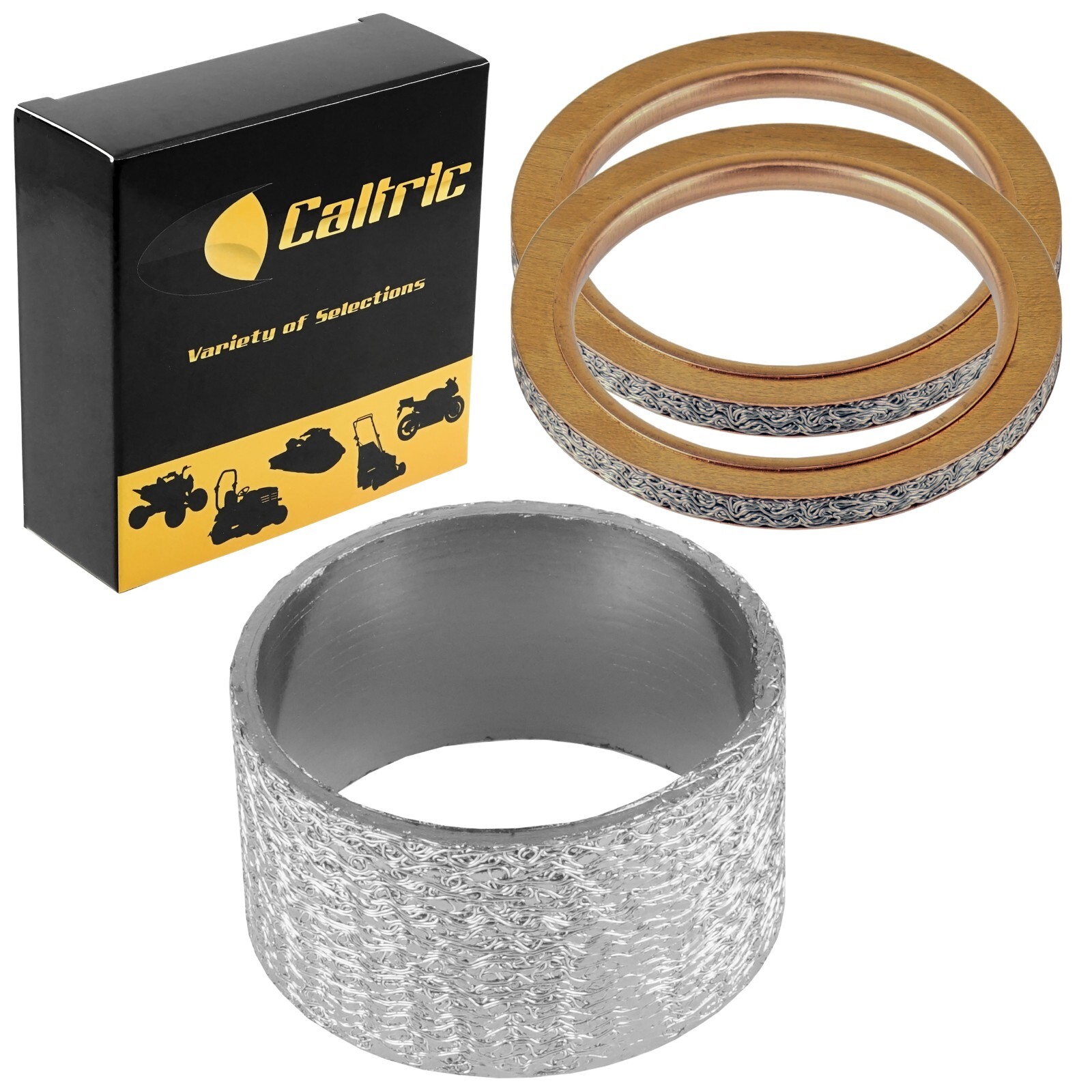 Exhaust Pipe Muffler Gaskets for Yamaha Rhino 660 YXR660F 4X4 2004-2007