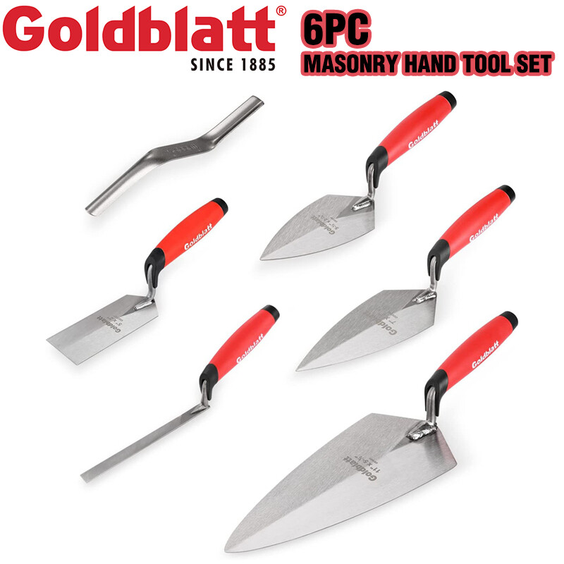 Goldblatt 6PCS Masonry Hand Tool Set Pointing Trowel Margin Tuck Pointing Trowel