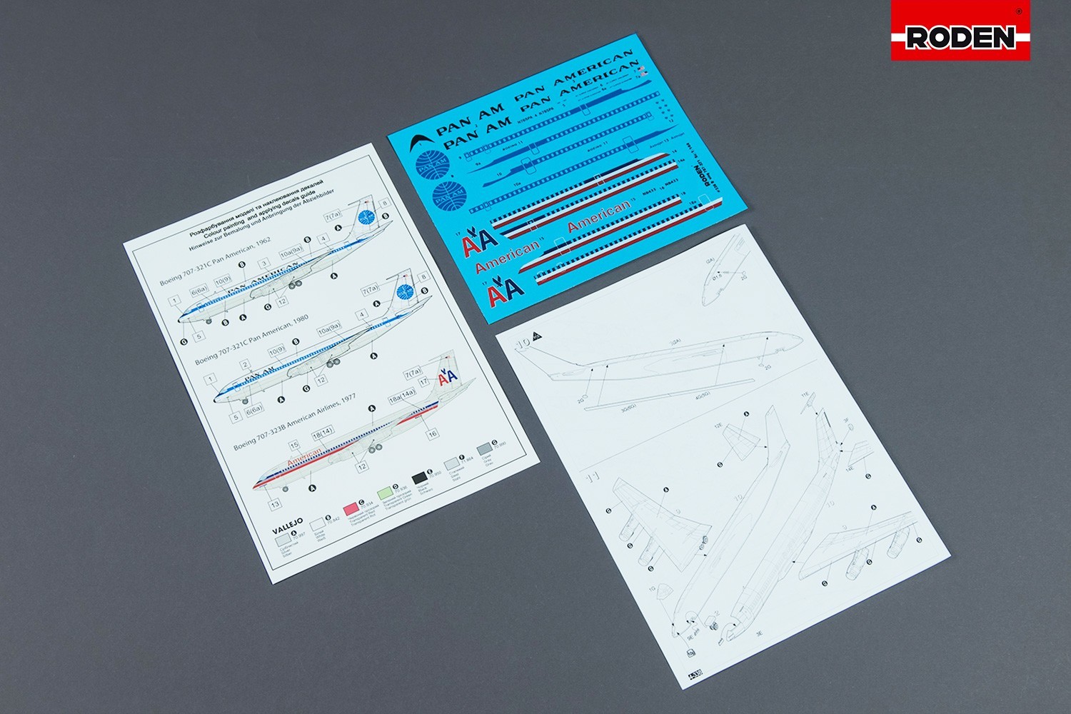 1/144 RODEN 338 338 Boeing 707-321 Aircraft PANAM & AA liveries
