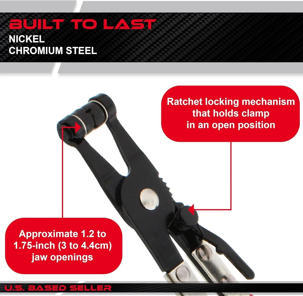 10Pc Hose Clamp Clip Remover Pliers Wire Long Reach Kit Fuel Oil Water Hose Tool