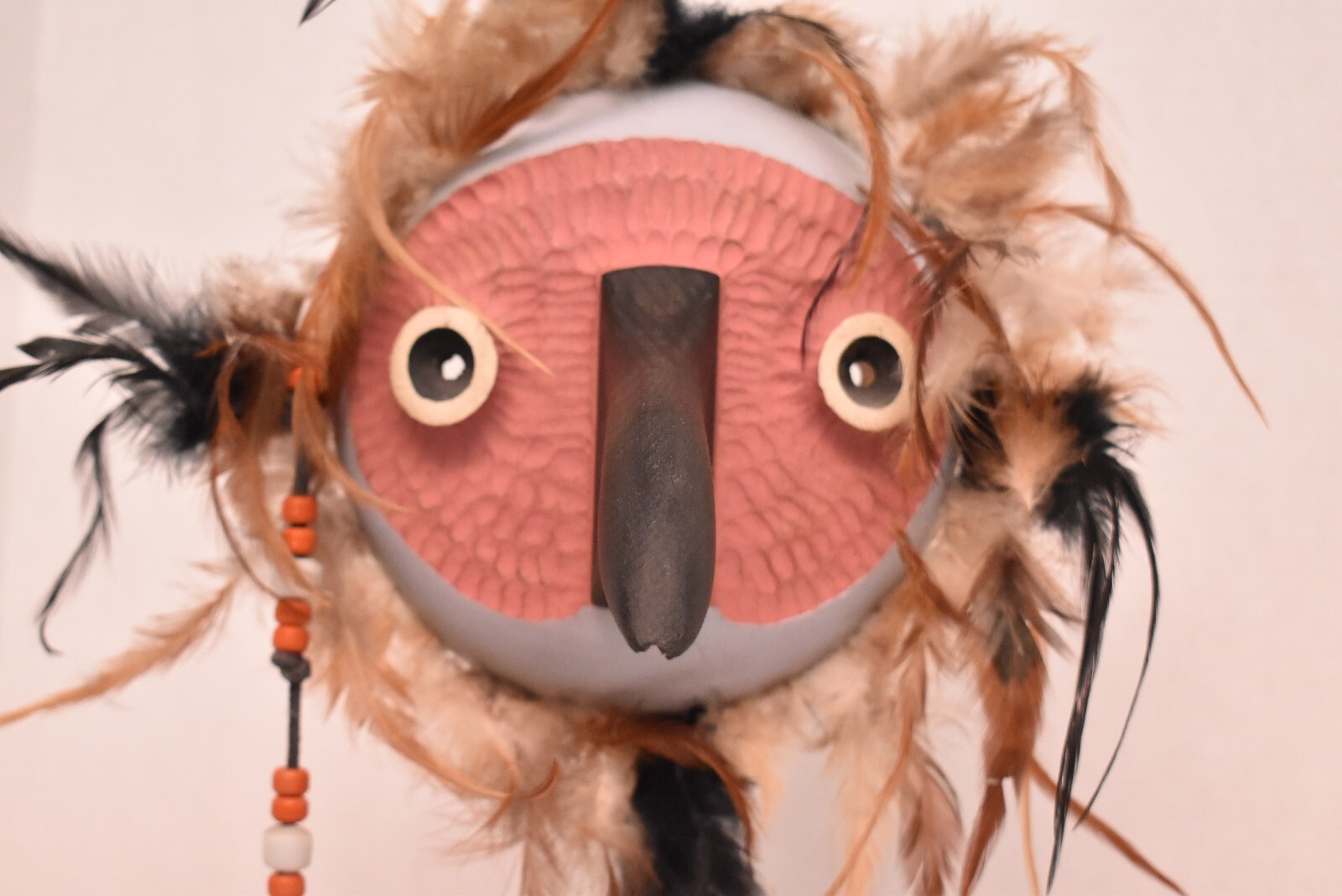 Native American Tsimshian Raven Pacific NORTHWEST COAST BIRD Mask Signed Carved