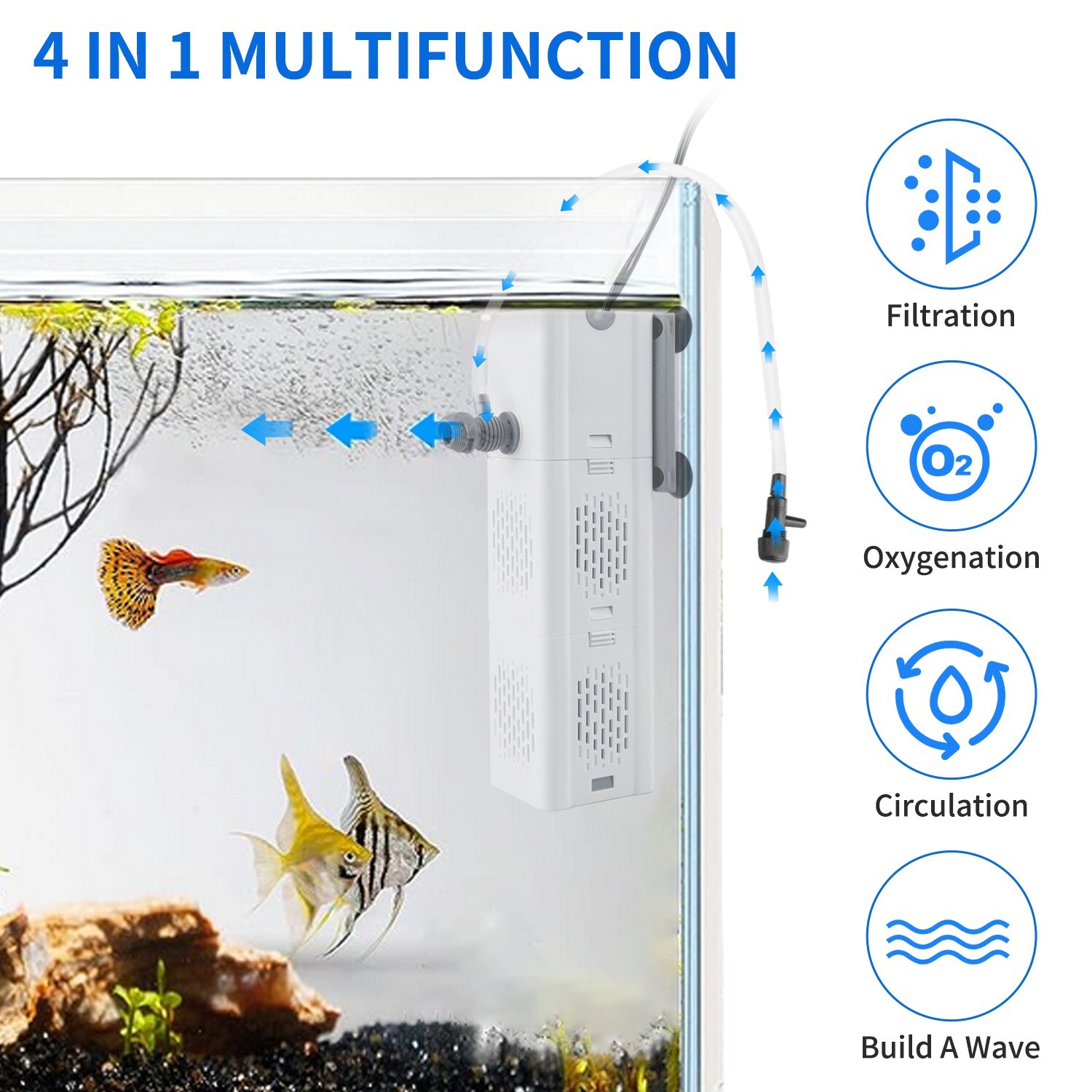 90 GALLON Internal Aquarium Fish Tank Canister 475 GPH Filter Water Filtration