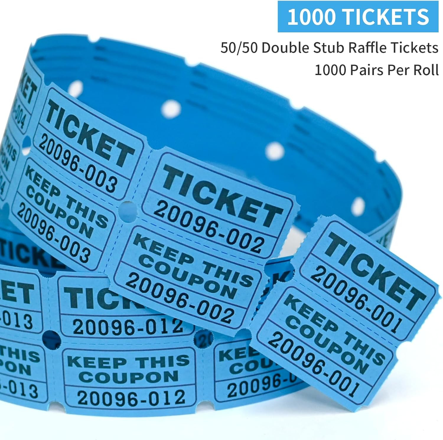Raffle Tickets Double Rolls 1000 per Roll 50/55 Raffle Tickets for Events,Carniv
