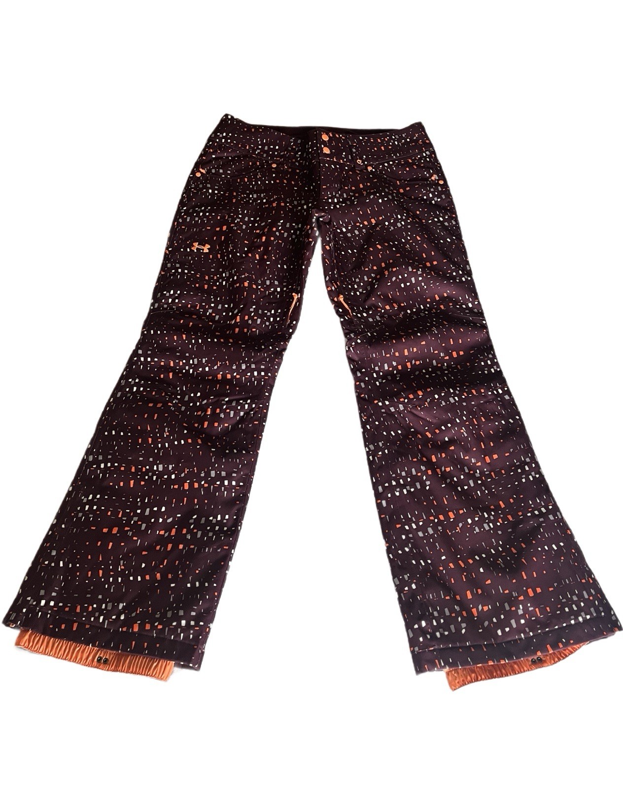 NWOT Under Armour Cold Gear Storm Infrared Maroon Confetti Ski Snow Pants Wms L