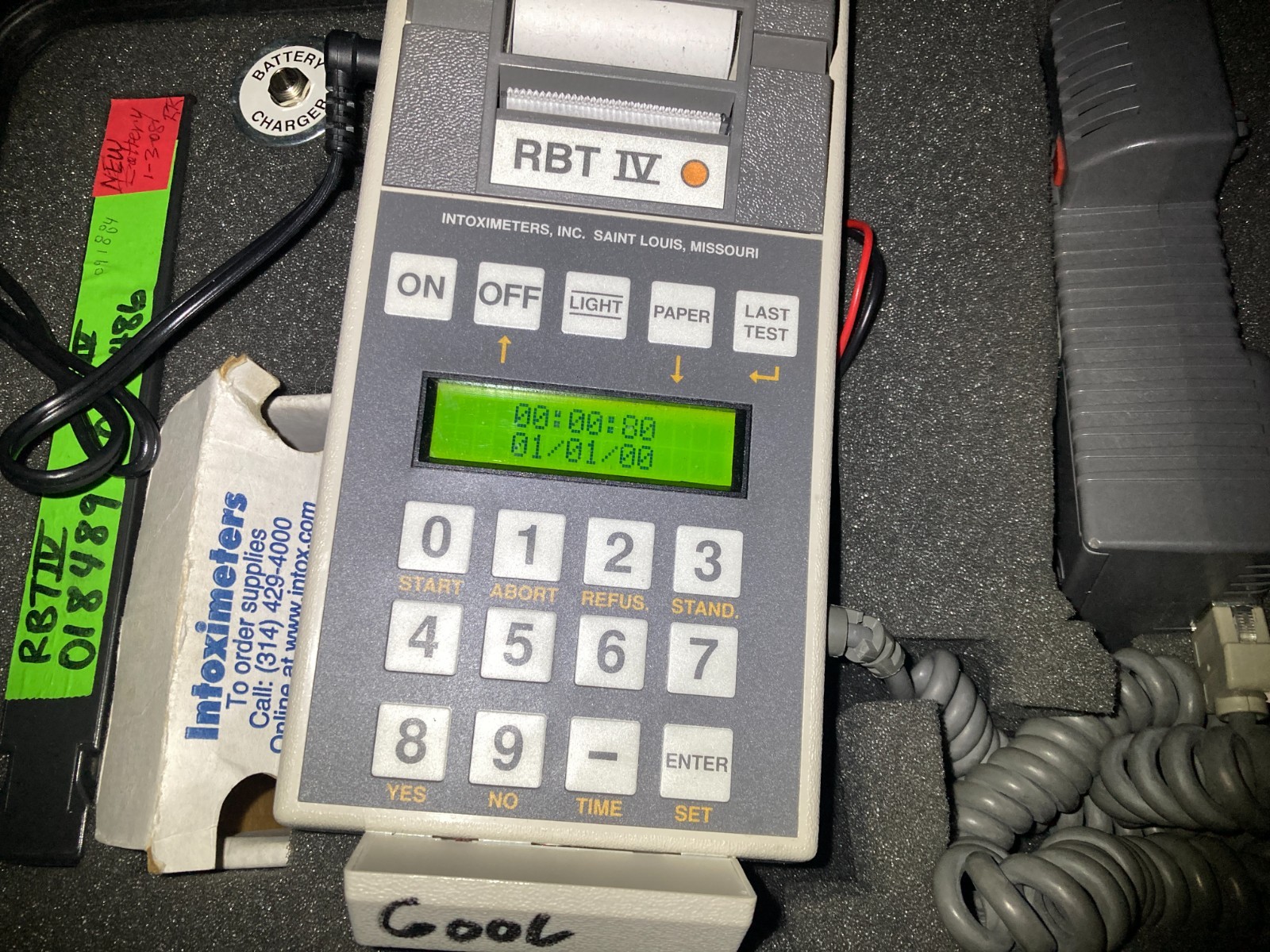 Intoximeter Alco Sensor RBT IV w/ Case + Accessories, NEEDS BATTERY + AC CHARGER