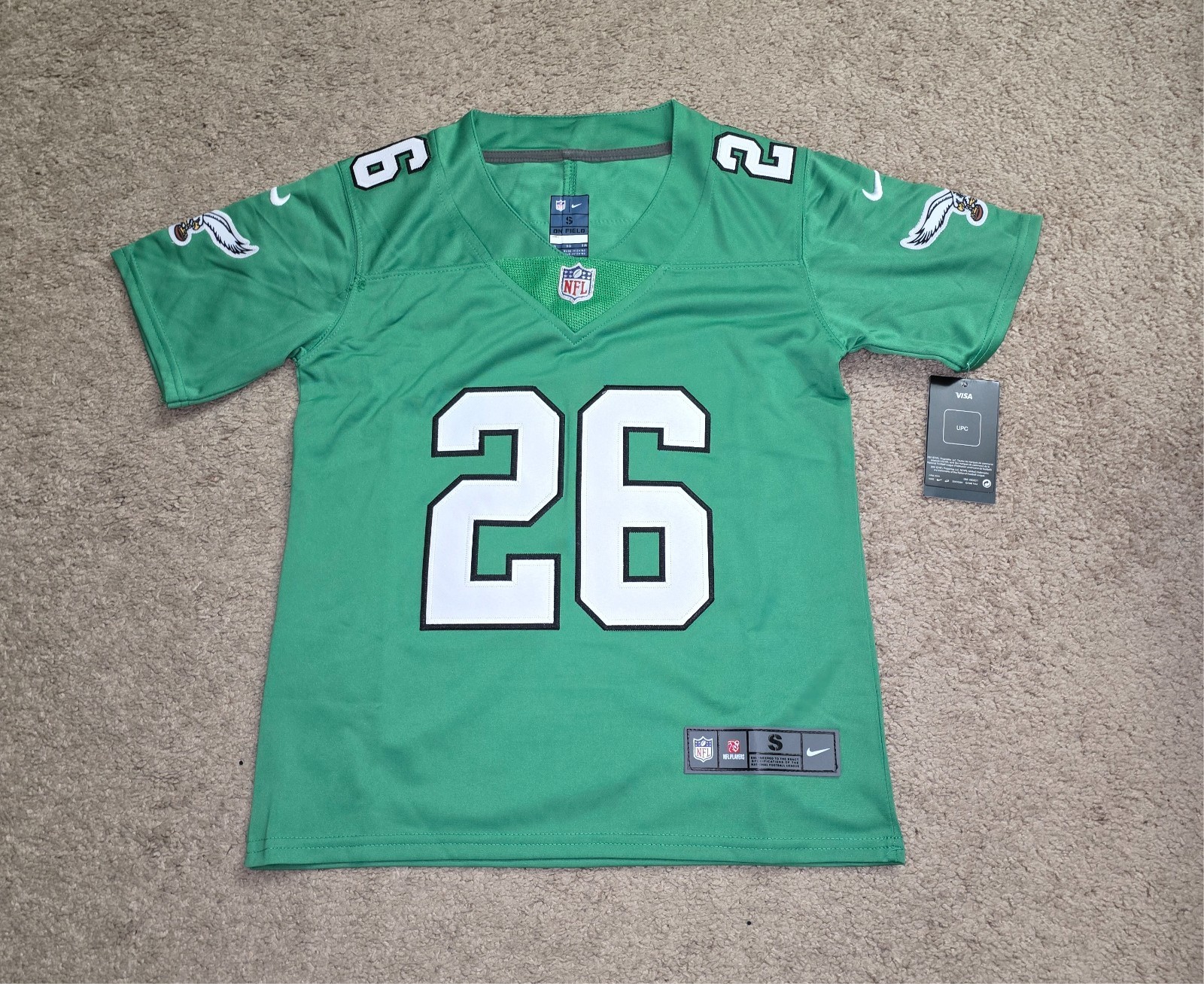 Saquon Barkley #26 Kelly Green Stitched Eagles Youth/Kids/Boys Jerseys [4 variat