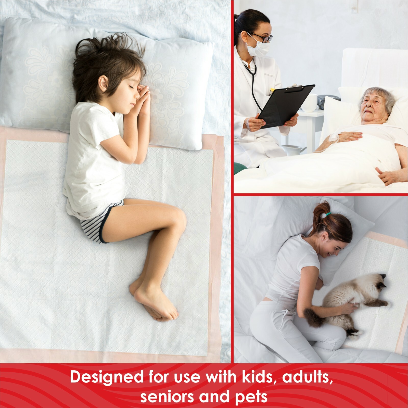 100 Disposable Incontinence Underpads 30x36 Large Quilted Bed Pads Pee Pads