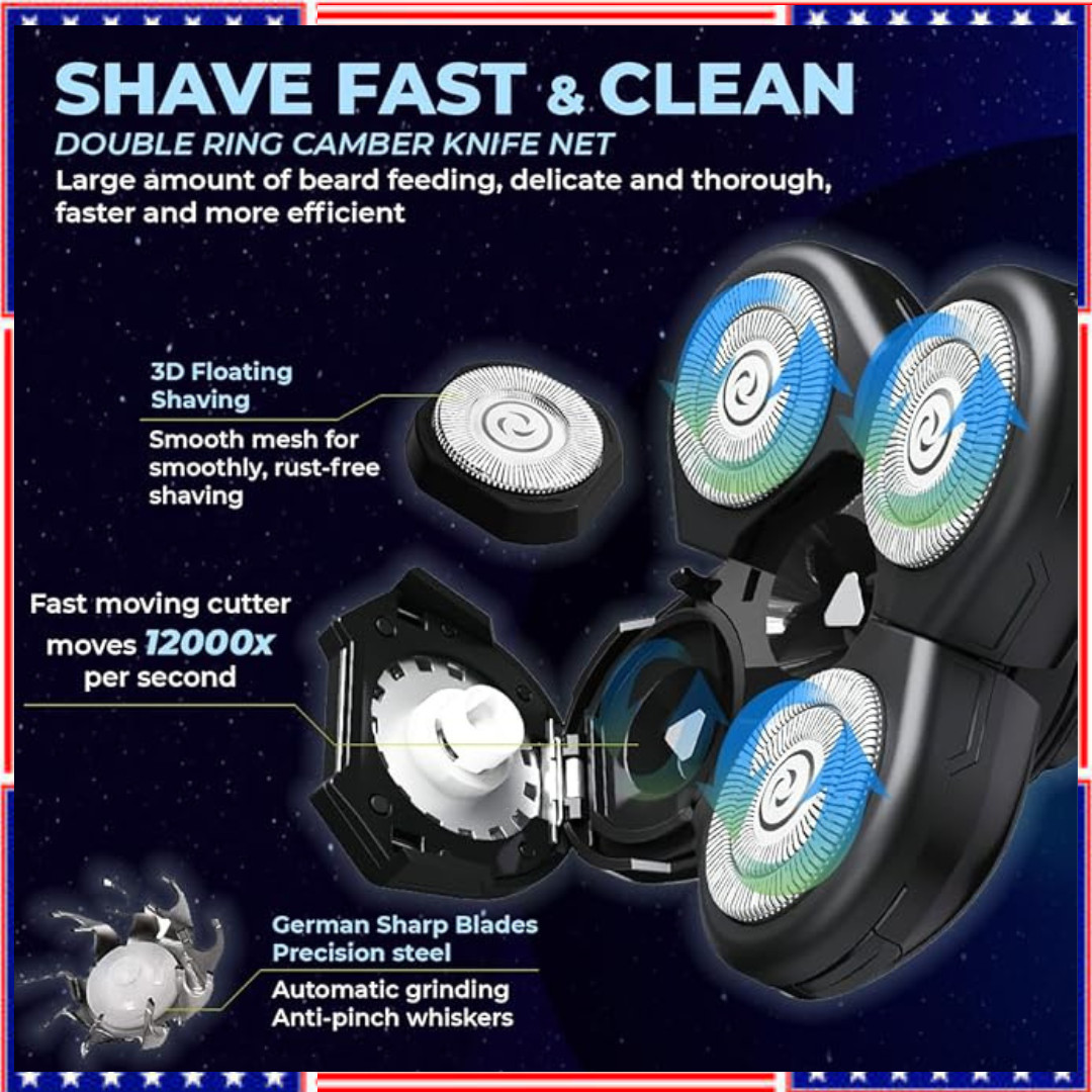 3 PACK Replacement Blades for Freebird Flex Series Head Shaver For Bald Men Set