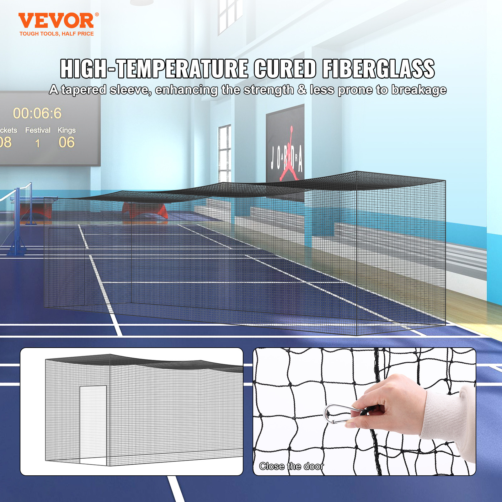 VEVOR 35FT Softball Baseball Cage Netting Heavy Duty PE Pitching Batting Net