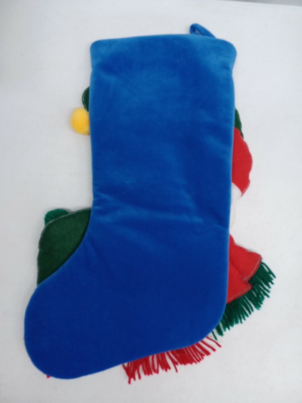 Christmas Stocking velvet snowman Patchwork Red Blue Green