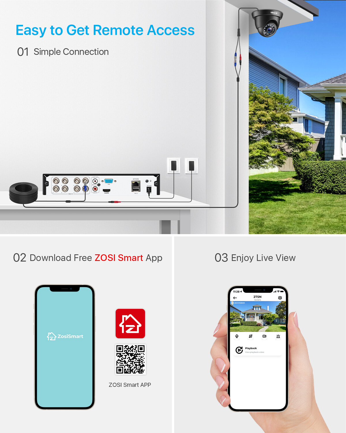 ZOSI 5MP Lite 8CH DVR 1080P Outdoor Security Camera System with Hard Drive 1TB