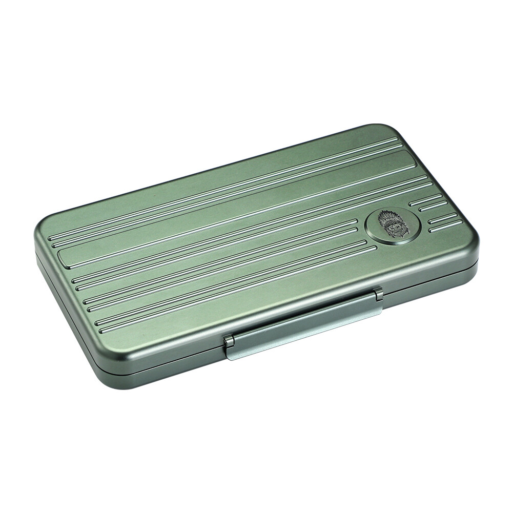 Lubinski Travel Cigar Humidor Case Portable Metal Cigar Holder Box 5 Count Green