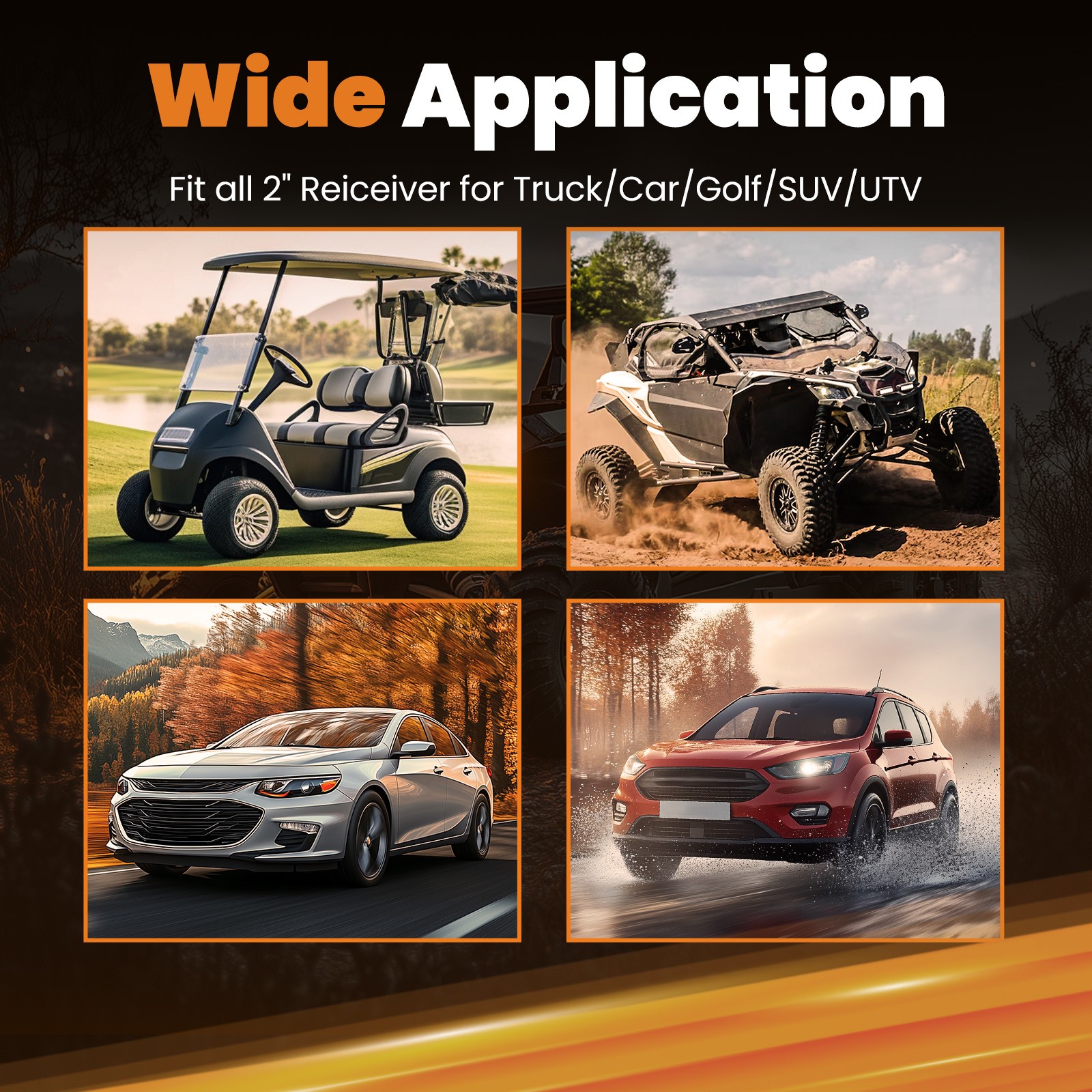 Truck Hitch Car Fishing Rod Holder For 2" Hitch Receiver Mount 6 Tube Stainless