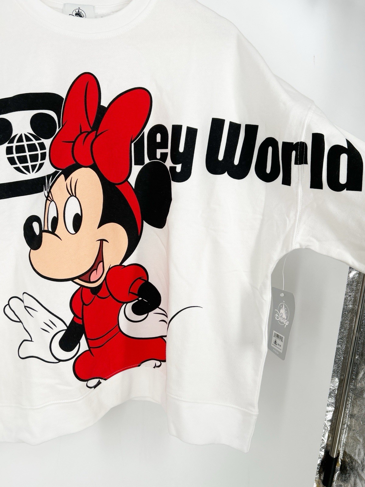 Walt Disney World Minnie Mouse White Crewneck Sweatshirt Red 2 Sided Sz 3X NWT