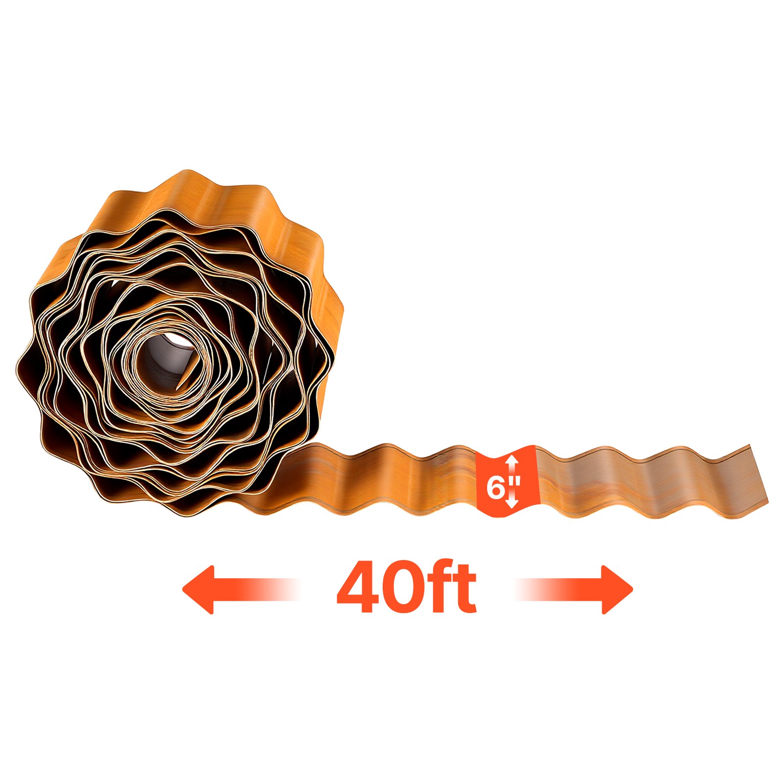 Uimoso Carbon Steel Garden Edging 40 ft x 6 in Metal Landscape Border