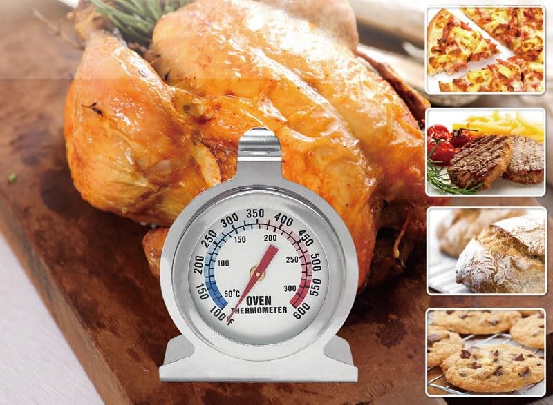 2 Pcs Oven Thermometer Stainless Classic Stand Up Food Meat Temperature Gauge5-1