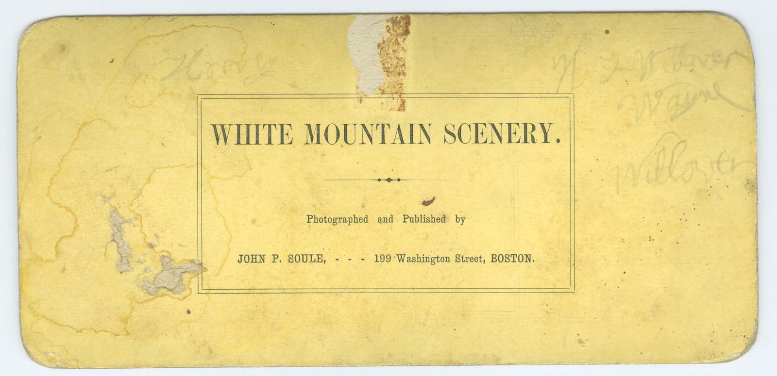 G2202~ NEW HAMPSHIRE – Profile Lake c.1860s Stereoview – Soule