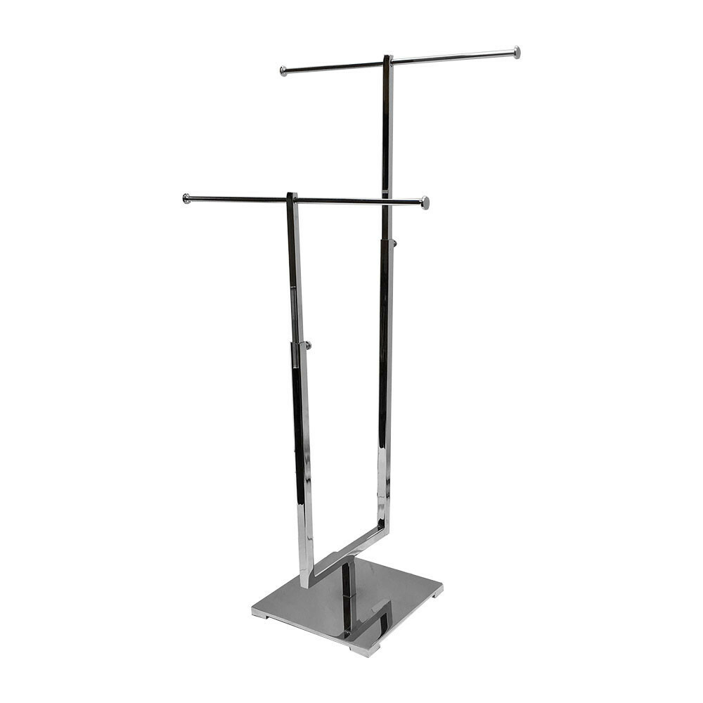 Chrome Adjustable 2 Tier Jewelry Stand Retail Store Display Fixture