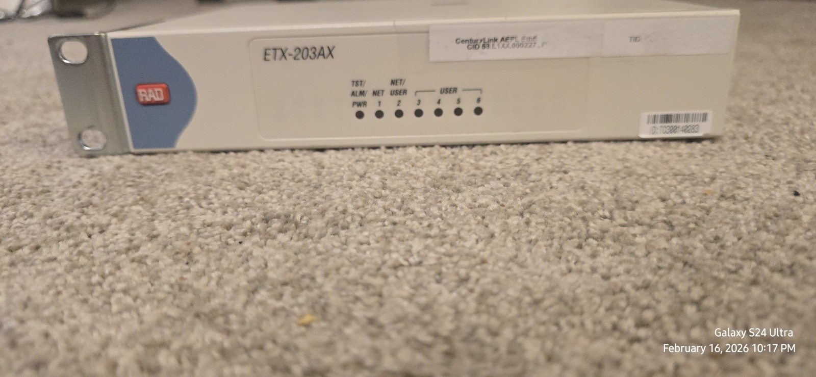 RAD ETX-203AX CSU/DSU Ethernet Device RJ-45
