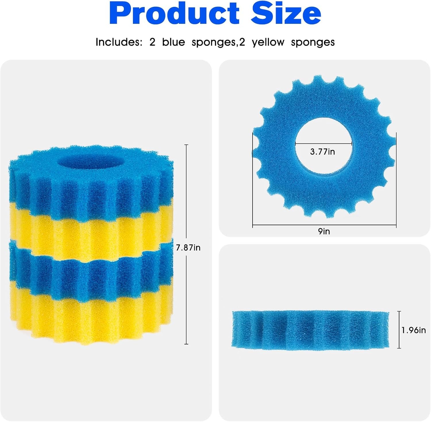Pond Filter Replacement Sponge Media Pad Koi Fish yellow blue