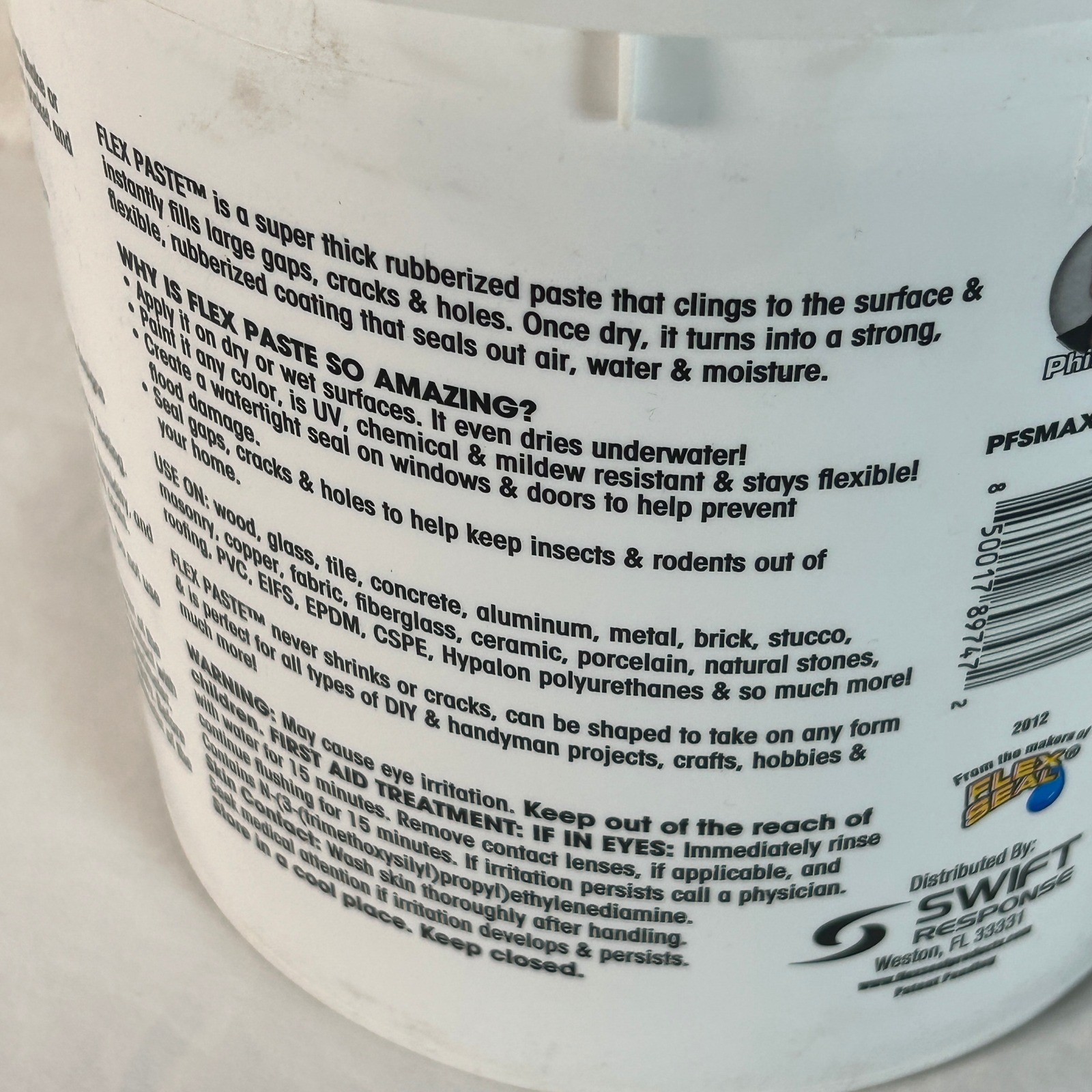 Flex Paste MAX Super Thick Rubber Paste Black 12 lb Tub Spread Shape Form Seal